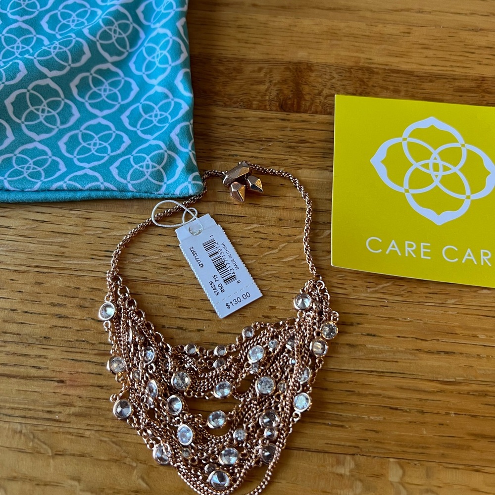 NWT Kendra Scott Elegant Rose Gold Bracelet with Crystal Accents